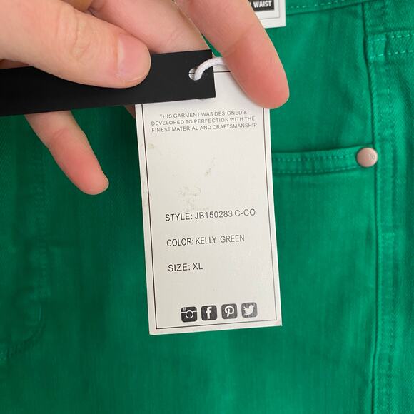 Judy Blue Karla High Rise Tummy Control Shorts XL Kelly Green St Patricks Day - Picture 4 of 4